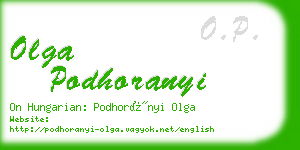 olga podhoranyi business card